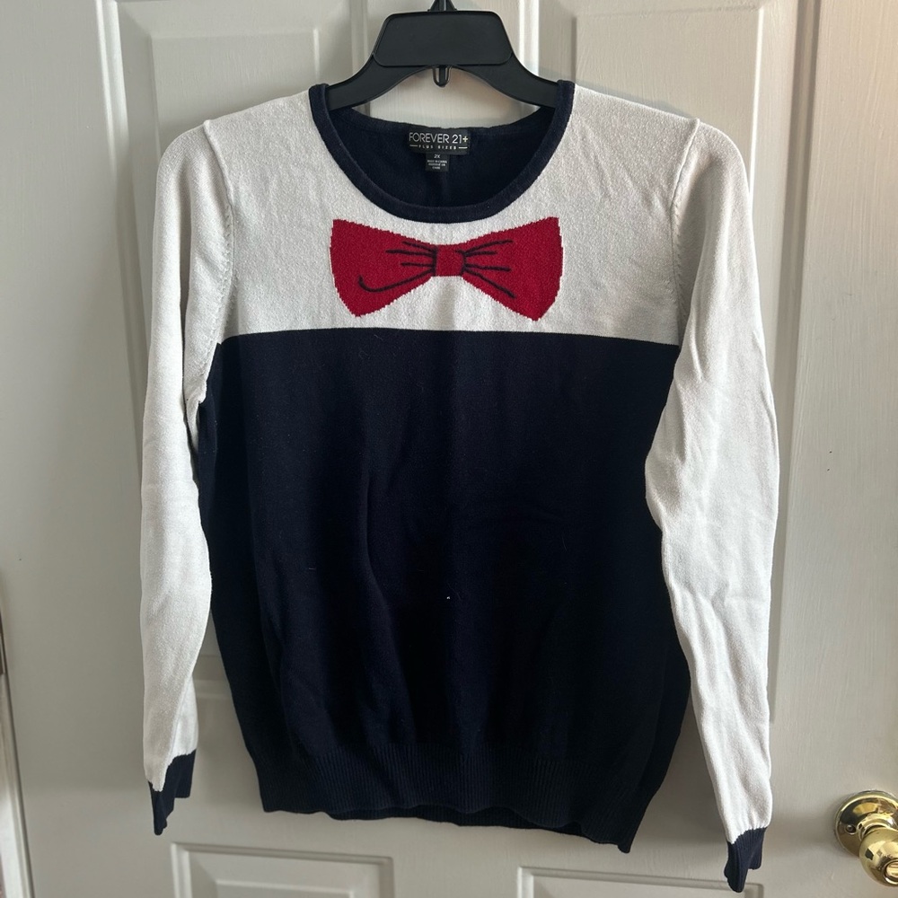 Forever 21 red bow sweater in 2X